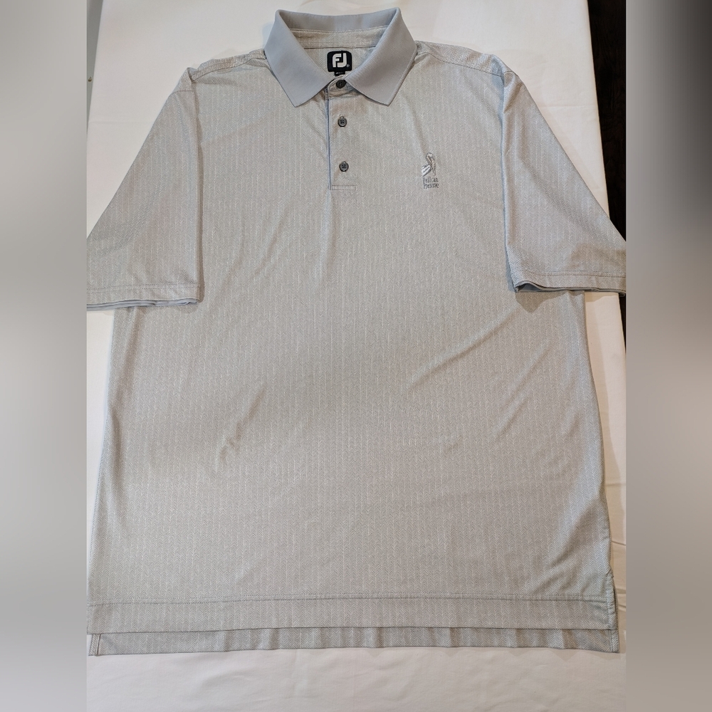 FootJoy Gray Polo Golf Shirt Classic Design With Embroidered Patch